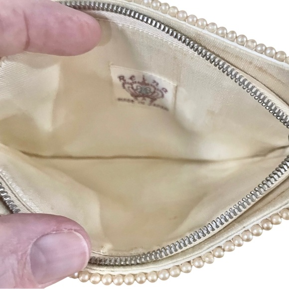 Reina Elegant Evening Ivory Faux Pearl Beaded Clutch Vintage 50’s Made in Japan - Picture 3 of 10